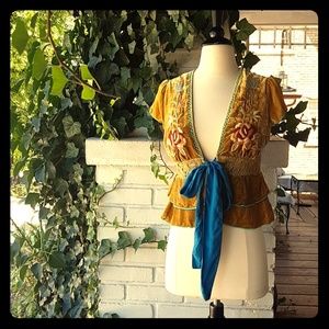 Kale Bob Gold Velvet crop cardigan size: S